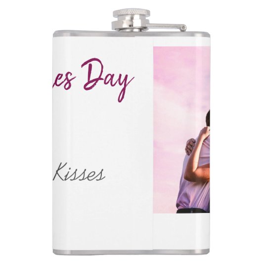 Gelukkige Valentijnsdag moderne kussen liefde voeg Heupfles (Achterkant)