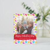 Gelukkige Valentijnsdag Moderne Levendige Harten F Feestdagenkaart (Staand voorkant)