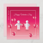 Gelukkige Valentijnsdag Moderne Ontwerp Groetkaart Feestdagenkaart (Voorkant / Achterkant)