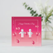 Gelukkige Valentijnsdag Moderne Ontwerp Groetkaart Feestdagenkaart (Staand voorkant)