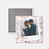 Gelukkige Valentijnsdag Moderne Stijlvolle Romanti Magneet (Voorkant / Achterkant)