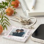 Gelukkige Valentijnsdag Moderne Stijlvolle Romanti Sleutelhanger (Voorkant Rechts)