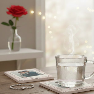 Gelukkige Valentijnsdag Moderne Stijlvolle Romanti Stenen Onderzetter