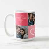 Gelukkige Valentijnsdag Moderne Vier Fotocollage S Koffiemok (Links)