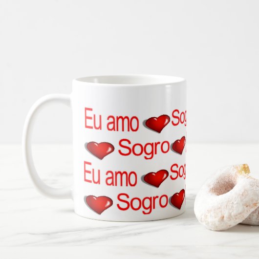 Gelukkige Valentijnsdag Mokken Eu Amo Mi Sogro (Met donut)