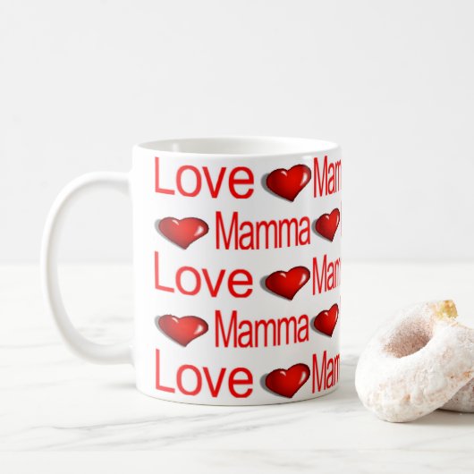 Gelukkige Valentijnsdag Mokken houden van Mama Red (Met donut)