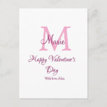 Gelukkige valentijnsdag monogram roze naam liefde 