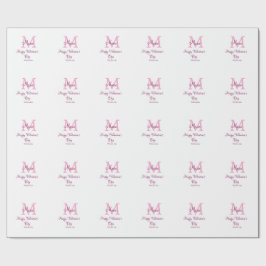 Gelukkige valentijnsdag monogram roze naam liefde  cadeaupapier