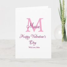 Gelukkige valentijnsdag monogram roze naam liefde 
