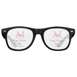 Gelukkige valentijnsdag monogram roze naam liefde retro zonnebril