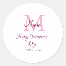 Gelukkige valentijnsdag monogram roze naam liefde 