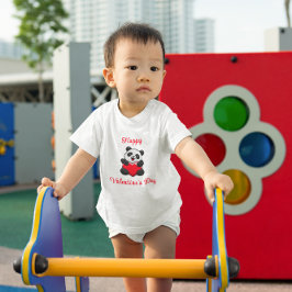 Gelukkige Valentijnsdag Mooie Panda Met Hart Kinder Shirts