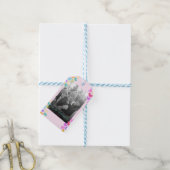 Gelukkige Valentijnsdag Mooie Pastel Hartjes Foto Cadeaulabel (Met Touw)