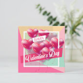 Gelukkige Valentijnsdag Mooie Trendy Groet Feestdagenkaart (Staand voorkant)