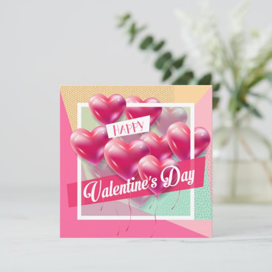 Gelukkige Valentijnsdag Mooie Trendy Groet Feestdagenkaart (Staand voorkant)