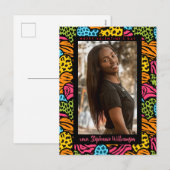 Gelukkige Valentijnsdag Multicolor Jungle Hart Fot Feestdagenkaart (Voorkant / Achterkant)