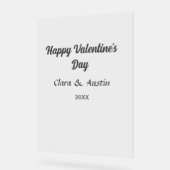 Gelukkige Valentijnsdag naam datum eenvoudig minim Acryl Bord (Hoek)