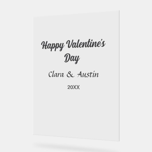 Gelukkige Valentijnsdag naam datum eenvoudig minim Acryl Bord (Hoek)