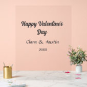 Gelukkige Valentijnsdag naam datum eenvoudig minim Acryl Bord (Huwelijk)