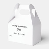 Gelukkige Valentijnsdag naam datum eenvoudig minim Bedankdoosjes (Achterkant)