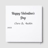 Gelukkige Valentijnsdag naam datum eenvoudig minim Gastenboek (Achterkant)