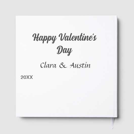 Gelukkige Valentijnsdag naam datum eenvoudig minim Gastenboek (Achterkant)