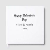 Gelukkige Valentijnsdag naam datum eenvoudig minim Gastenboek (Voorkant)