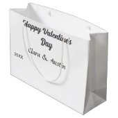 Gelukkige Valentijnsdag naam datum eenvoudig minim Groot Cadeauzakje (Achterkant Gekanteld)