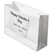 Gelukkige Valentijnsdag naam datum eenvoudig minim Groot Cadeauzakje (Voorkant Gekanteld)