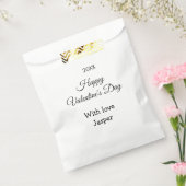 Gelukkige Valentijnsdag naam liefde eenvoudig jaar Bedankzakje (Gezegeld)