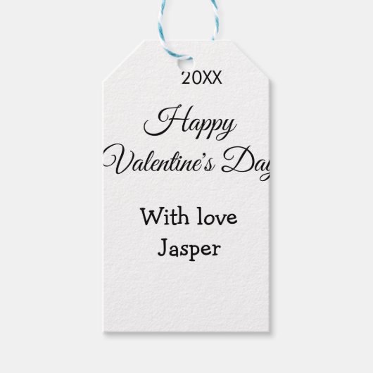 Gelukkige Valentijnsdag naam liefde eenvoudig jaar Cadeaulabel (Voorkant)