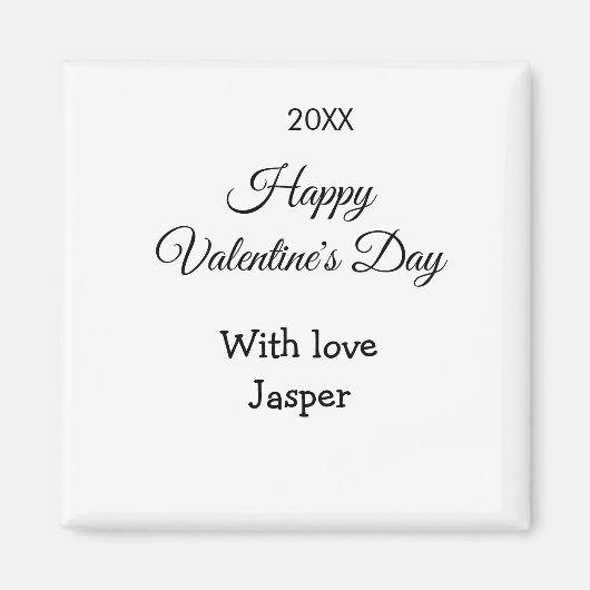 Gelukkige Valentijnsdag naam liefde eenvoudig jaar Magneet (Voorkant)
