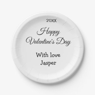 Gelukkige Valentijnsdag naam liefde eenvoudig jaar Papieren Bordje
