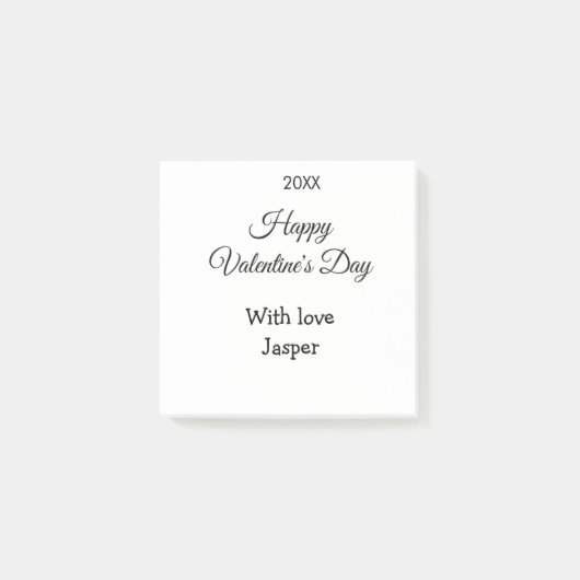 Gelukkige Valentijnsdag naam liefde eenvoudig jaar Post-it® Notes (Voorkant)