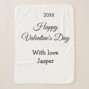 Gelukkige Valentijnsdag naam liefde eenvoudig jaar Sherpa Deken
