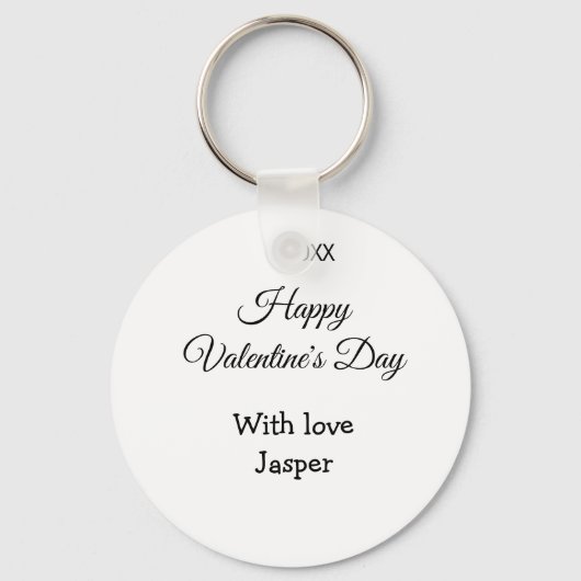 Gelukkige Valentijnsdag naam liefde eenvoudig jaar Sleutelhanger (Voorkant)