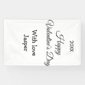 Gelukkige Valentijnsdag naam liefde eenvoudig jaar Spandoek (Horizontaal)