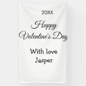 Gelukkige Valentijnsdag naam liefde eenvoudig jaar Spandoek (Verticaal)