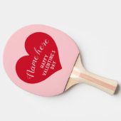 Gelukkige Valentijnsdag naam Tafeltennisbatje (Zijkant)
