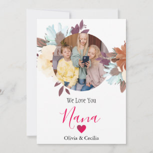 Gelukkige Valentijnsdag Nana, oma eenvoudige foto Feestdagenkaart