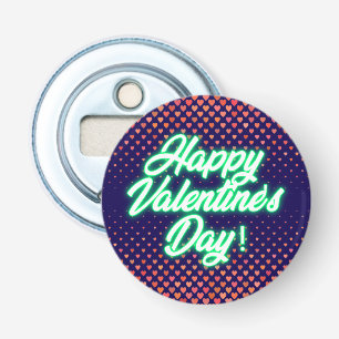 Gelukkige Valentijnsdag Neon Design-23692 Button Flesopener