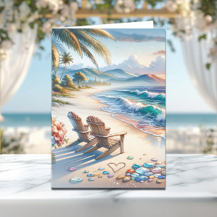 Gelukkige Valentijnsdag   Ocean Waves en Zee Glass Kaart