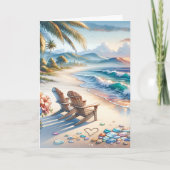 Gelukkige Valentijnsdag | Ocean Waves en Zee Glass Kaart (Voorkant)