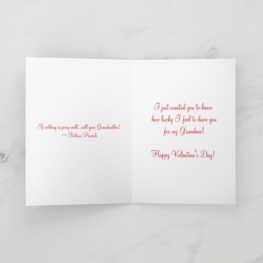 Gelukkige Valentijnsdag oma of opa! Feestdagen Kaart (Binnen)