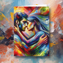 Gelukkige Valentijnsdag | omhelzing door een gelie Kaart