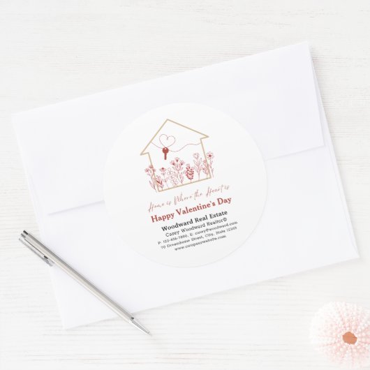 Gelukkige Valentijnsdag onroerend goed makelaar be Ronde Sticker (Envelop)