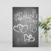 Gelukkige Valentijnsdag op een krijtbord (Staand voorkant)