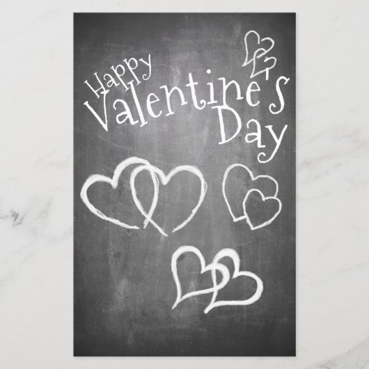 Gelukkige Valentijnsdag op een krijtbord (Voorkant)