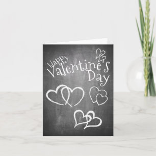 Gelukkige Valentijnsdag op een krijtbord Kaart