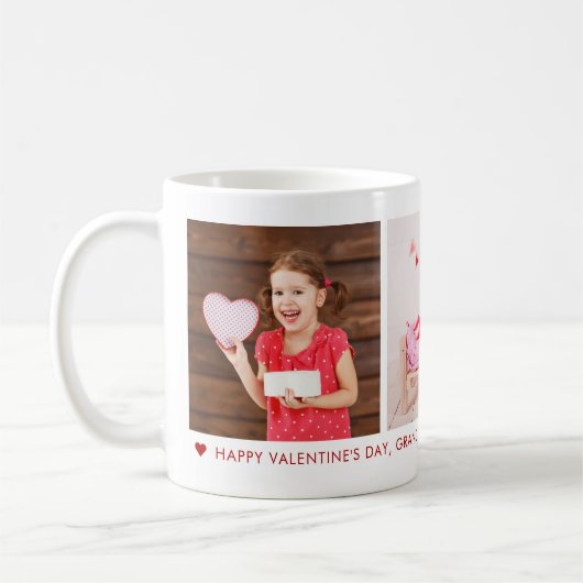 Gelukkige Valentijnsdag Opa 3 Foto Custom Koffiemok (Links)